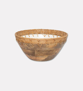 Home Deco and More Cane-woven 2-piece Border Bowl Set, Packshot View