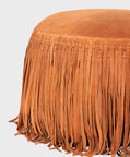 Willow Suede Leather Round Pouf