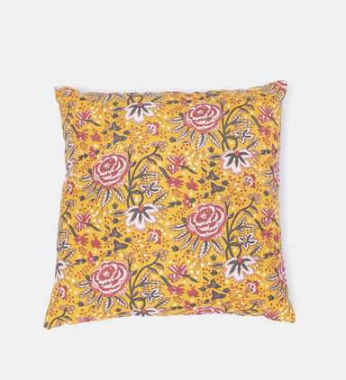 Leila Block-print Linen Filled And Vaccumed Cushion
