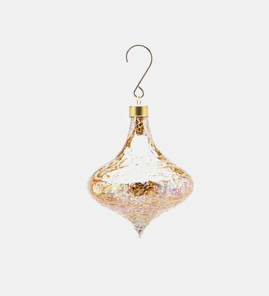 Glass Fuso Glittered Hanging Ball