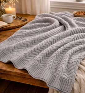 Cannon Textured Knitted Cotton Throw, Packshot View