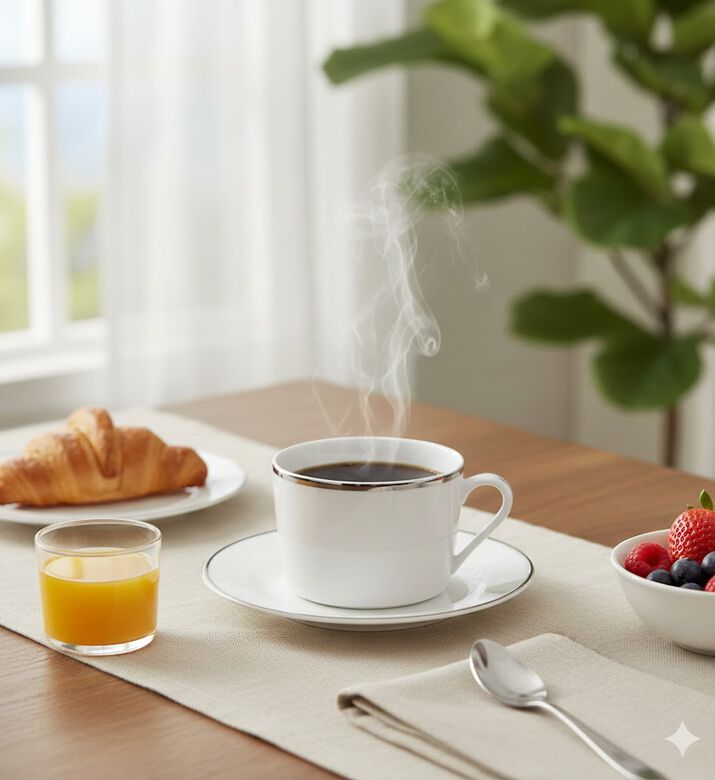 Guy Degrenne Galon Platine Handled Tea Cup, Packshot View