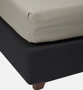 Home Deco and More Cotton Satin Bed Fitted Sheet, Grey, 120x200-cm, Packshot View