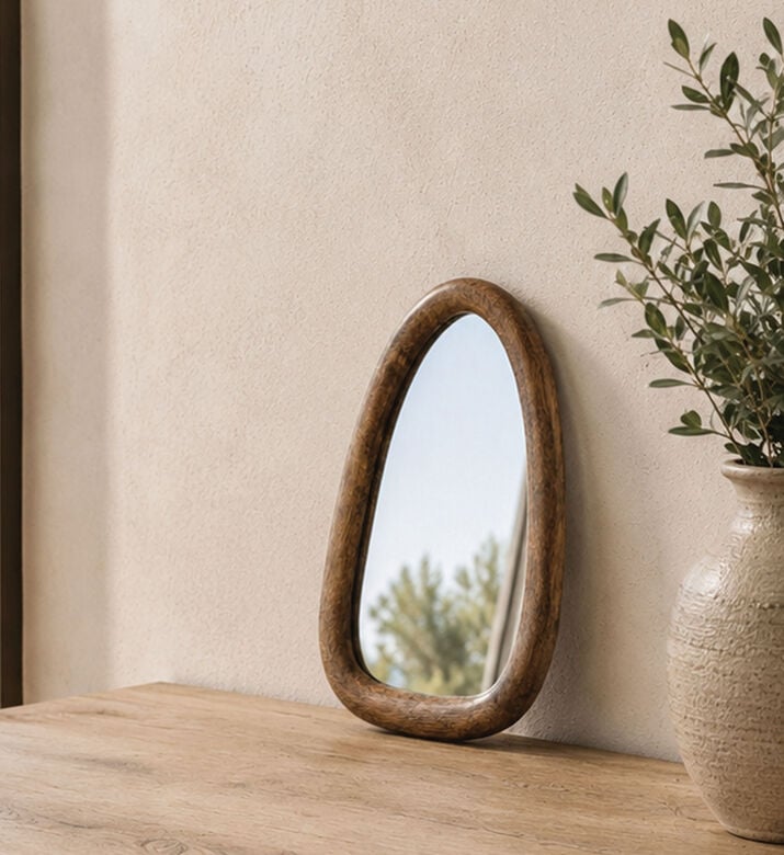 Home Deco and More Oval Mango Wood Mirror, Packshot View
