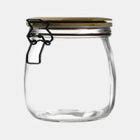 Wire Clip Bamboo Lid Storage Jar