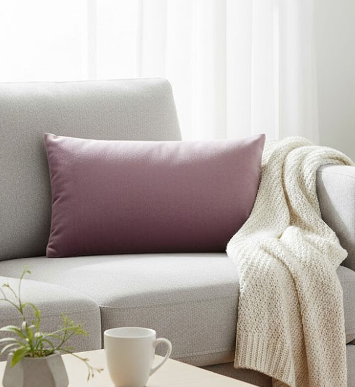 Home Deco and More Hiralom Velvet Rectangular Filled And Vaccumed Cushion, Pink, 30x50-cm, Packshot View