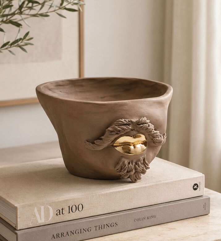 Edg Raggio Di Luna Male Vase, Dark-brown, 16x28x24-cm, Packshot View