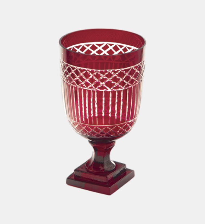 Glass Diamond Pattern Square Base Cup