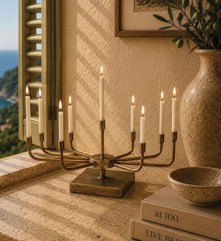 Kersten Symmetrical 9 Branches Candle Holder, Gold, Packshot View