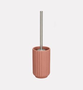 Home Deco and More Stoneware Ribbed Toilet Brush Holder, Pink, Packshot View