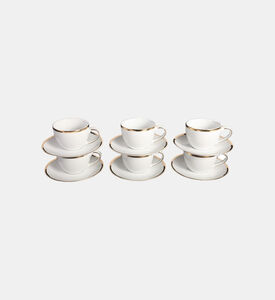Gold-rimmed Tea Cups 6-piece Set