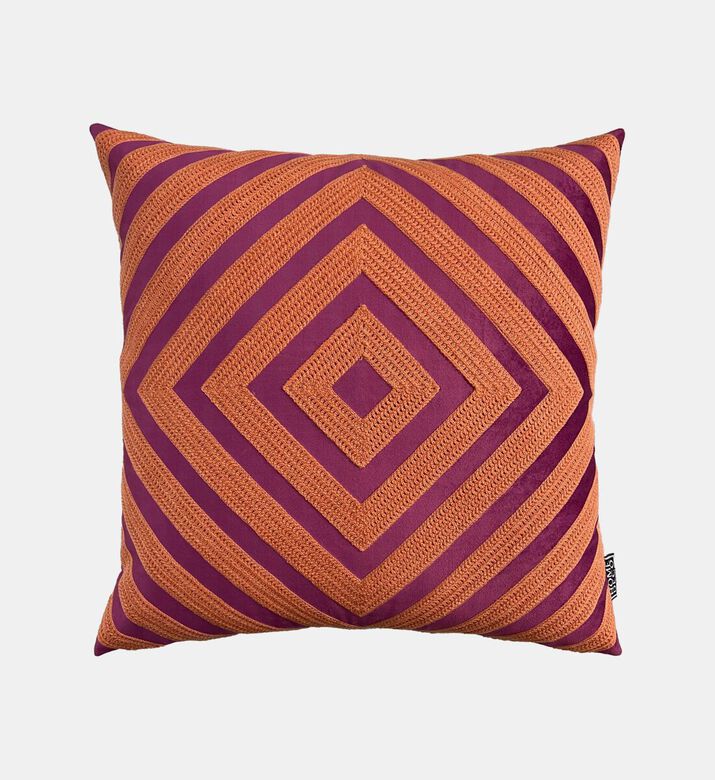 Home Deco and More Portal Embroidered Velvet Cushion, Packshot View