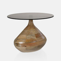 Tally Wooden Glass Side Table