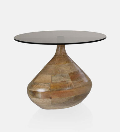 Tally Wooden Glass Side Table