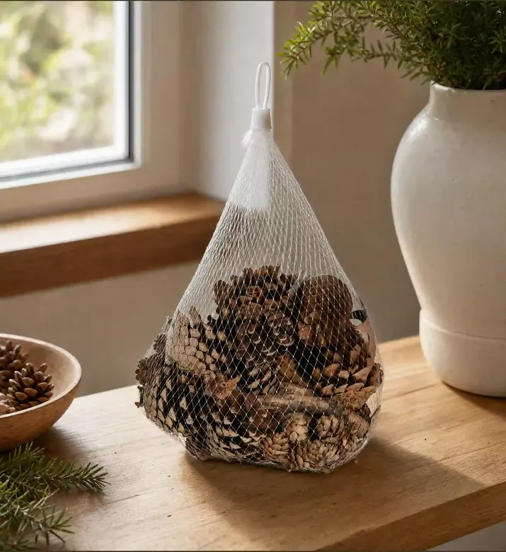Home Deco and More Pine Cones Bark Stars Twigs, Model View