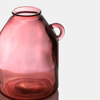 Glass Cylindrical Handled Vase
