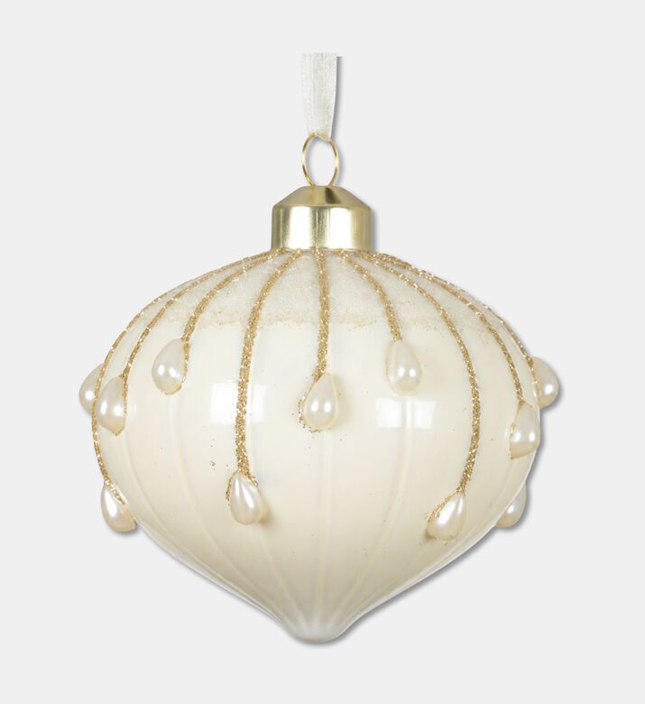 Kaemingk Baubles Glass Onion, White, Packshot View