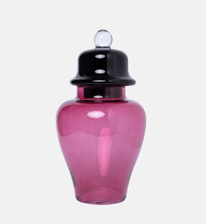 Baci Milano Classic Glass Potiche 27 X 46 Cm, Fuchsia, 16x31-cm, Packshot View