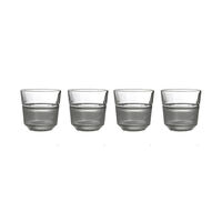 Striped Short Drinking Glasses 4-piece Set