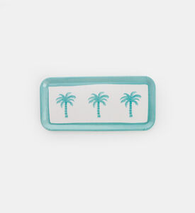 Home Deco and More Melamine Palms Tree Serving Tray, Blue, Packshot View