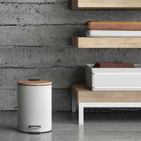 Kenta Bamboo Metal Pedal Bin