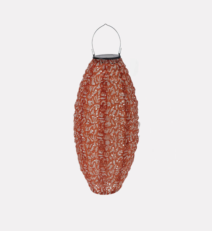 Home Deco and More Solar Oval Lantern, Orange, Packshot View