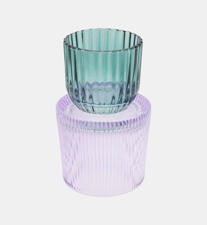 Glass Contrasted Bottom Tealight Holder