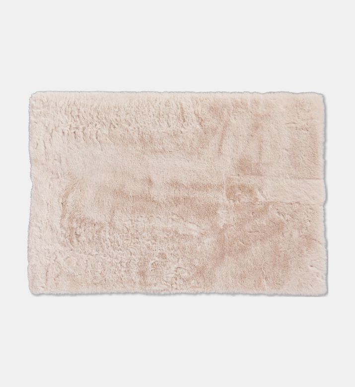 Home Deco and More Faux-fur Rectangular Small Rug, Beige, 90x60cm, Packshot View