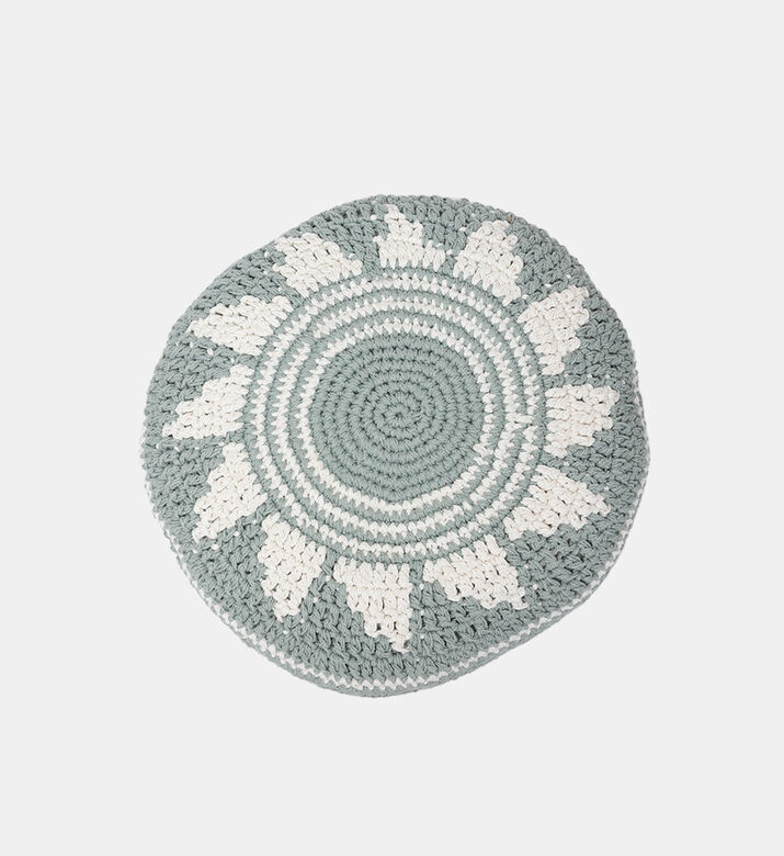 Home Deco and More Sol Cotton Round Filled And Vaccumed Cushion, Green, Packshot View