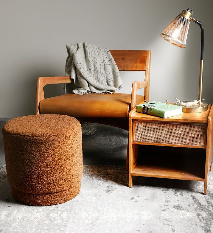 Home Deco and More Allegro Leather Acacia Arm Chair, Packshot View