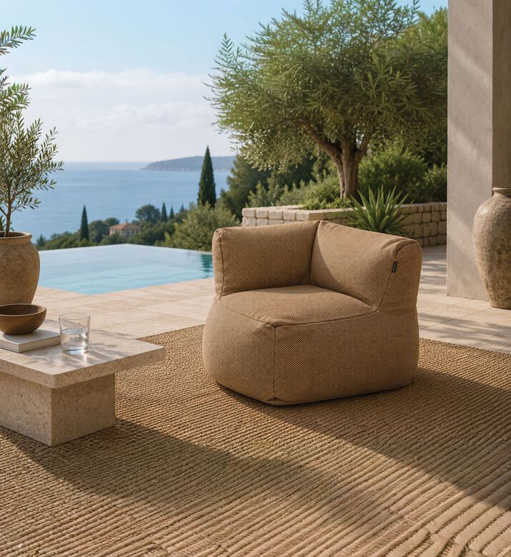 Home Deco and More Nirvana Quick-dry Fabric Corner Chair, Orange, Packshot View