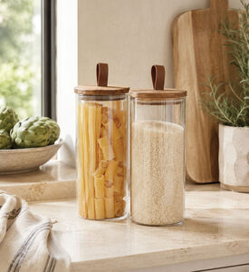 Home Deco and More Borosilicate Glass Lidded Jar, Clear, 12-cm, Packshot View