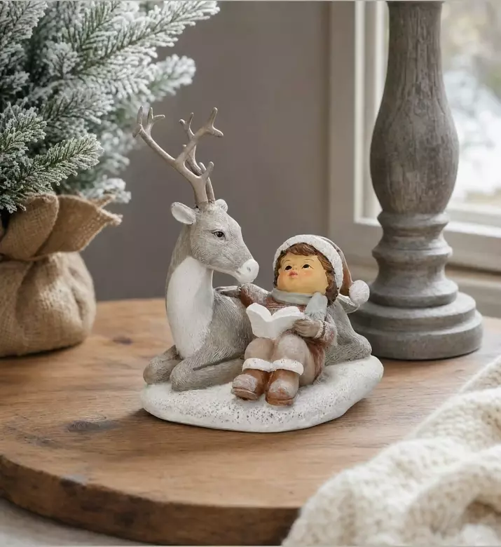 Home Deco and More Kid Reindeer Design Figurine, Model View