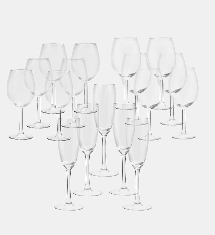 Excellent Houseware Wine And Champagne Glasses 18-piece Set, Transparent, 580-ml, Packshot View
