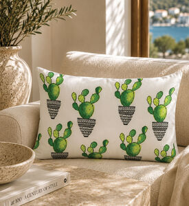 Home Deco and More Cactus Printed Throw Cushion, Packshot View