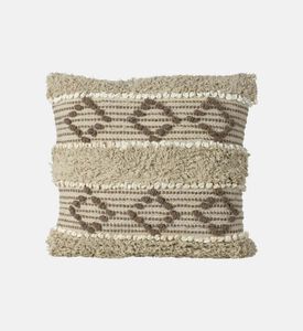 Home and Styling Cotton Boho Filled And Vaccumed Cushion, Grey, 45x45-cm, Packshot View