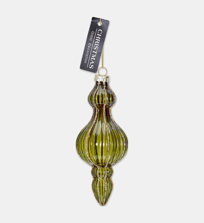 Home Deco and More Glass Adorned Christmas Ornament, Green, Packshot View