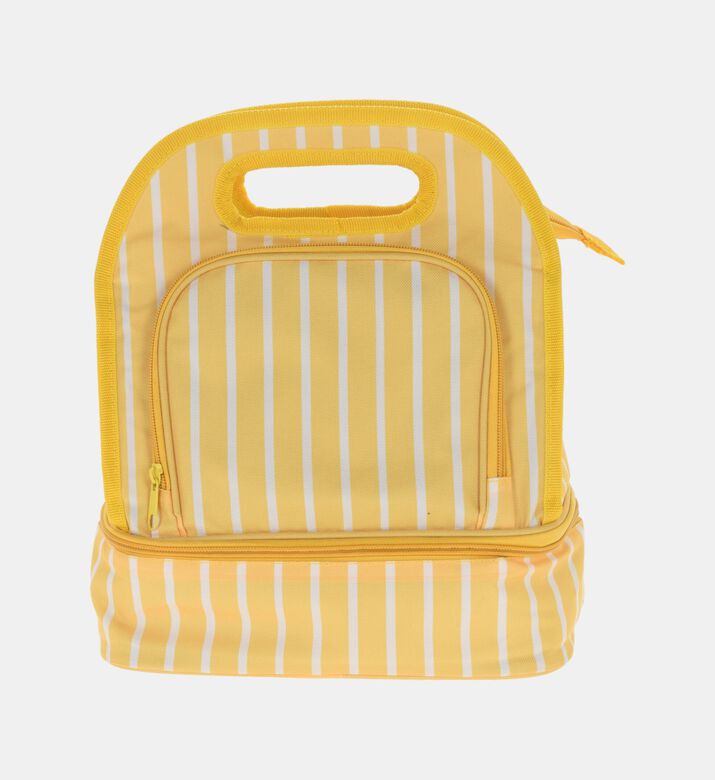 Home Deco and More Stripe Pattern Cooler Lunch Bag, Yellow, Packshot View