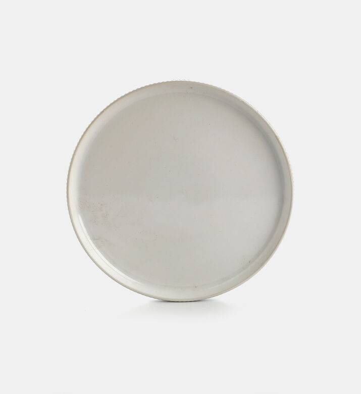 Ceramic Ribbed Round Plate