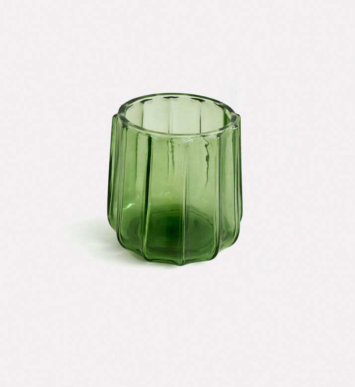 Jolipa Glass Ribbed Round Medium Hurricane, Packshot View
