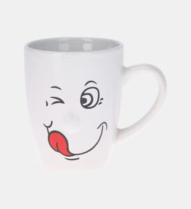 Stoneware Smiling Face Handled Mug