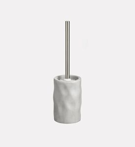 Home Deco and More Textured Stoneware Toilet Brush Holder, Grey, Packshot View
