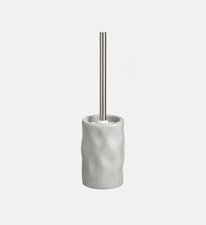 Home Deco and More Textured Stoneware Toilet Brush Holder, Grey, Packshot View