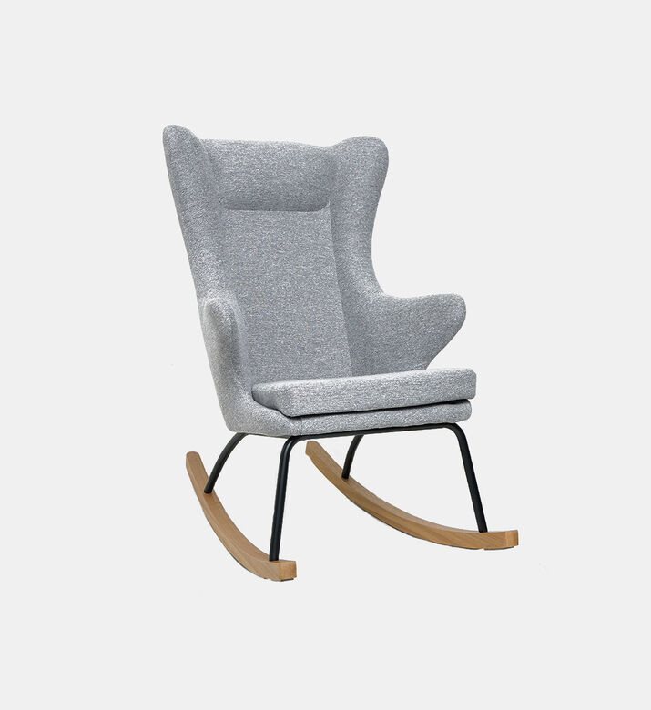 Home Deco and More Dolly Ash Wood Steel Rocking Chair, Grey, Packshot View