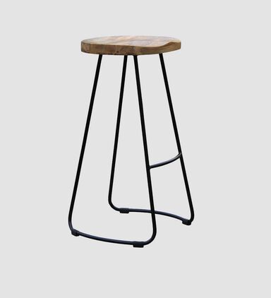 Peter Wooden Top Iron Stool