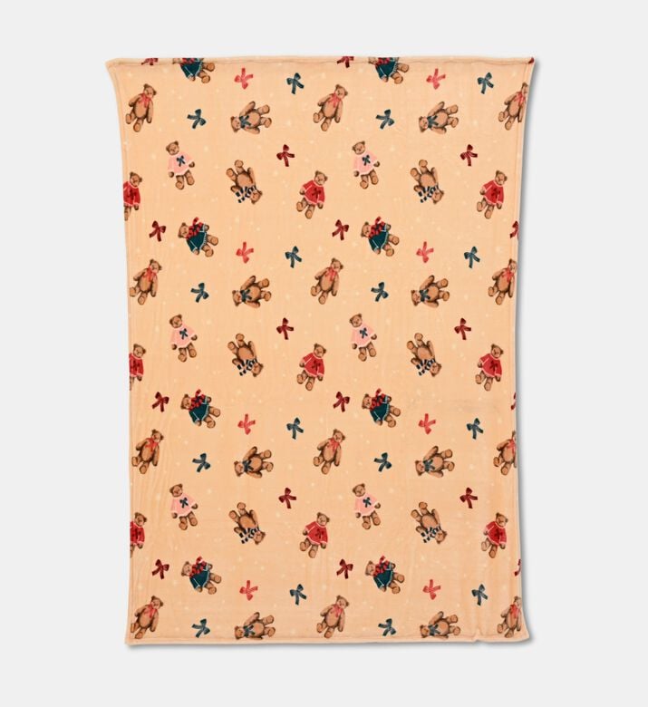 Kaemingk Throw Polyester Flannel Bear, Beige, Packshot View