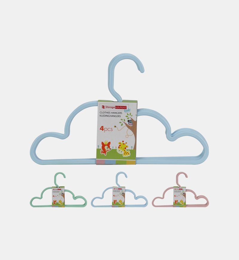 Plastic Cloud-shape 4-piece Clothes Hanger Set