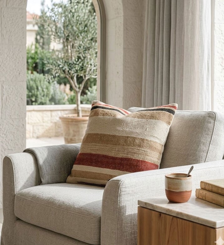 Home Deco and More Tufted Stripe Cushion, Packshot View