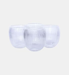 Home Deco and More Double Wall Stripe Clear Glass Mug 4-piece Set - 120ml, Packshot View