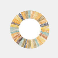 Colorful Straw Grass Round Mirror